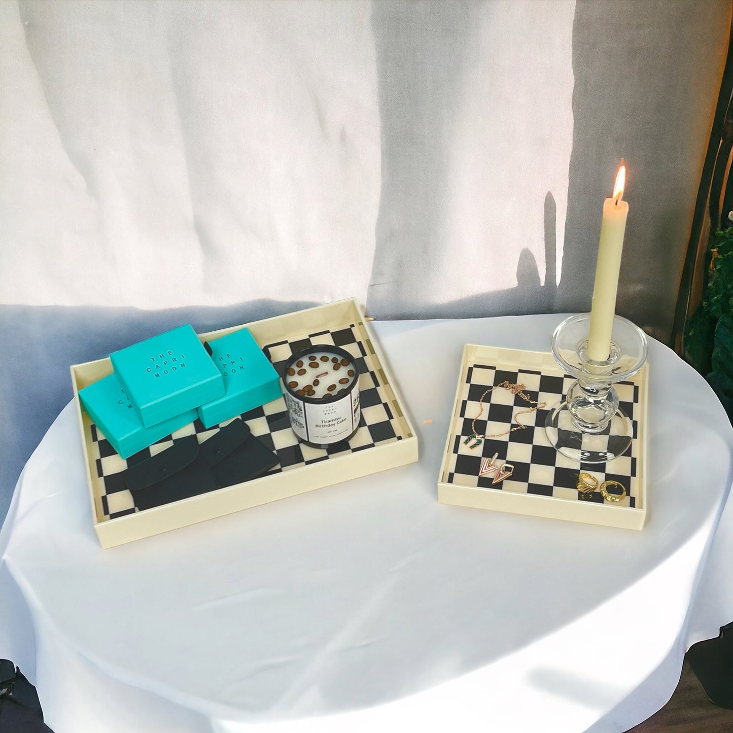 The Checkered Tray Set