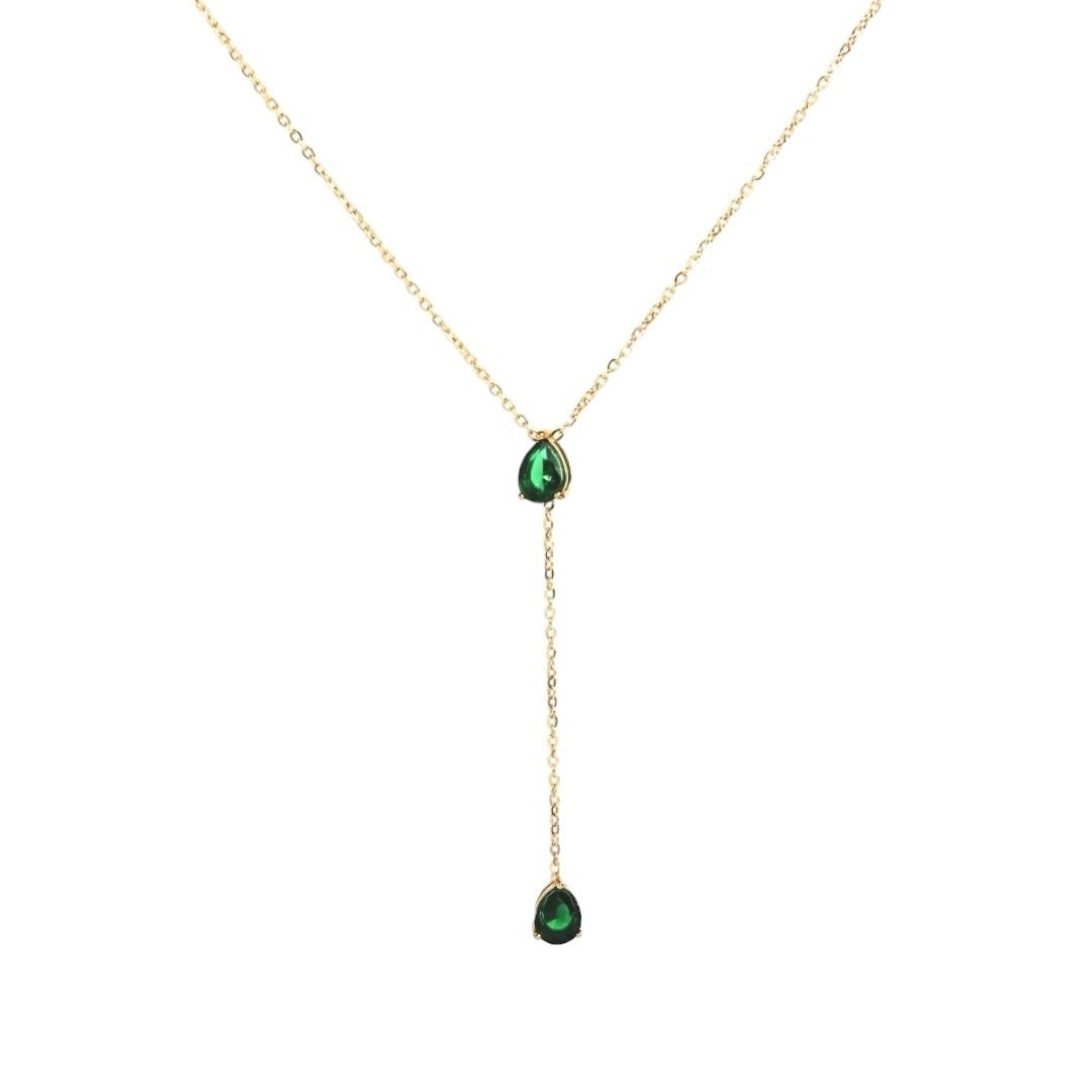 JADE DROP NECKLACE 925 (1 left)
